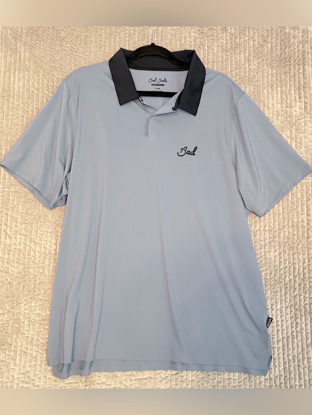 BAD BIRDIE Vapor Cooling Polo – Grey Black Men’s XXL Performance Golf Polo